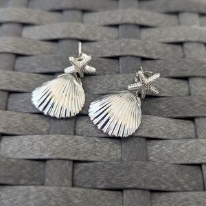 Pura Vida Silver Shell Starfish Earrings